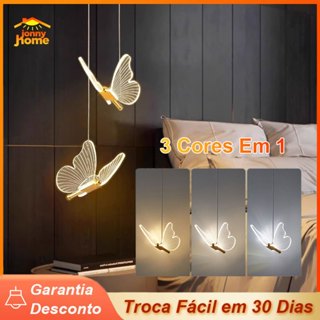 Luminária Pendente Borboleta Dourado Moderno 3 Cores Led Para Quarto Estar Jantar Corredor Criativo em Oferta na Shopee