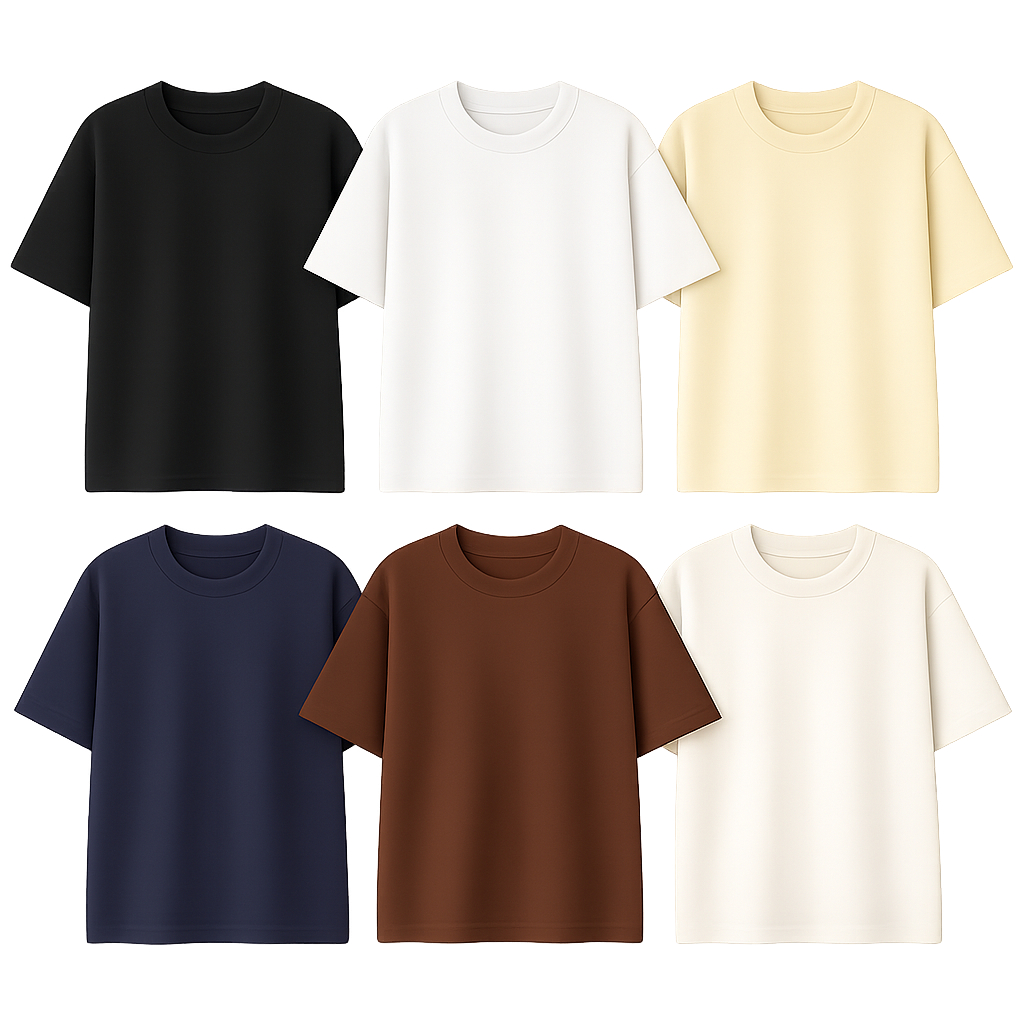 Kit 10 Camiseta Atacado Oversized Heavy Premium Lisa Streetwear Masculina