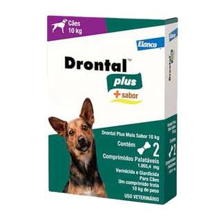 Drontal Plus para Cães Elanco até 10 kg 2 Comprimidos