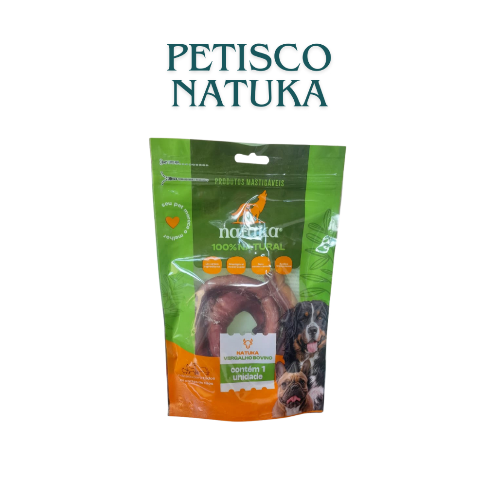 Mordedor Natural Vergalho Bovino Para Cachorro Natuka