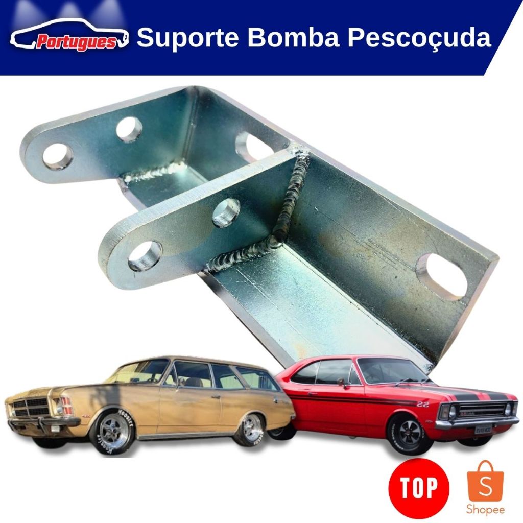 Suporte Bomba Hidráulica Antiga Pescoçuda Opala Caravan Acabamento zincado