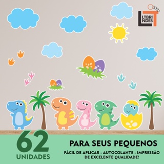 Adesivo Dinossauro Infantil Decorativo Quarto Porta Decoração Família Para Parede em Oferta na Shopee