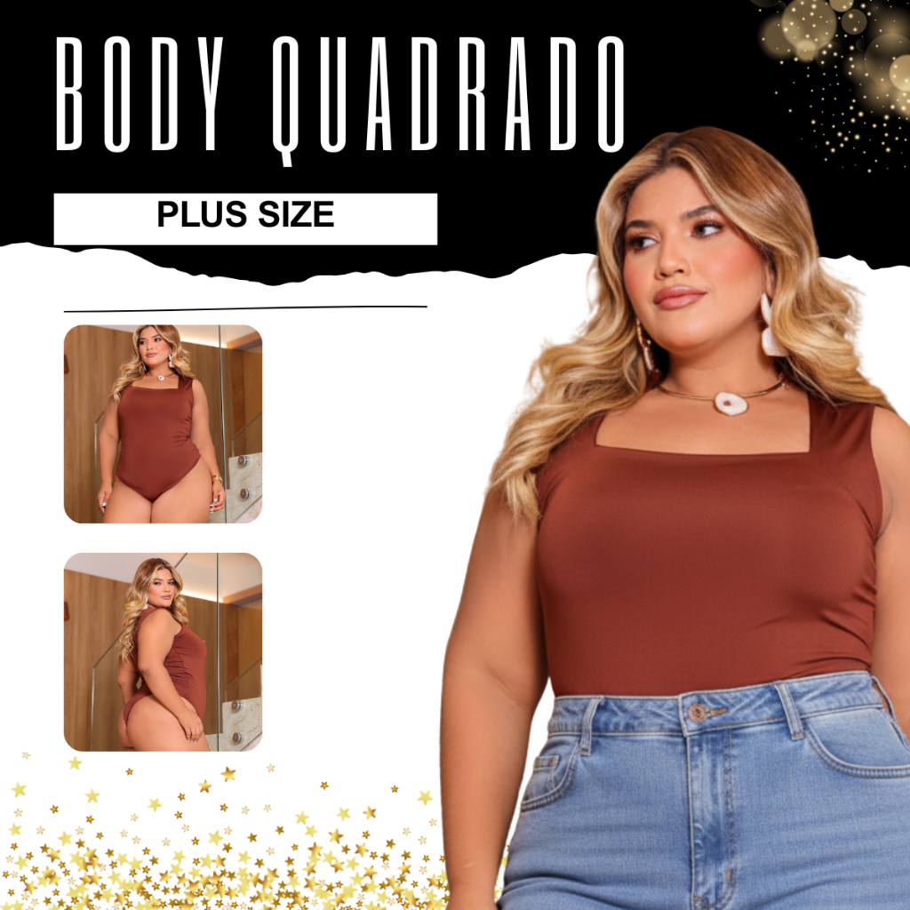 Body Camisa Plus Size Feminino Quadrado Alça Larga Tendencia Novidade Trabalho Leve Fresco Verão em Oferta na Shopee