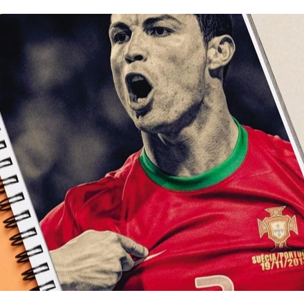 Adesivo para Capa de Caderno Cristiano Ronaldo CR7 (21x30cm) Capa Decorativa Caderno Personalizada