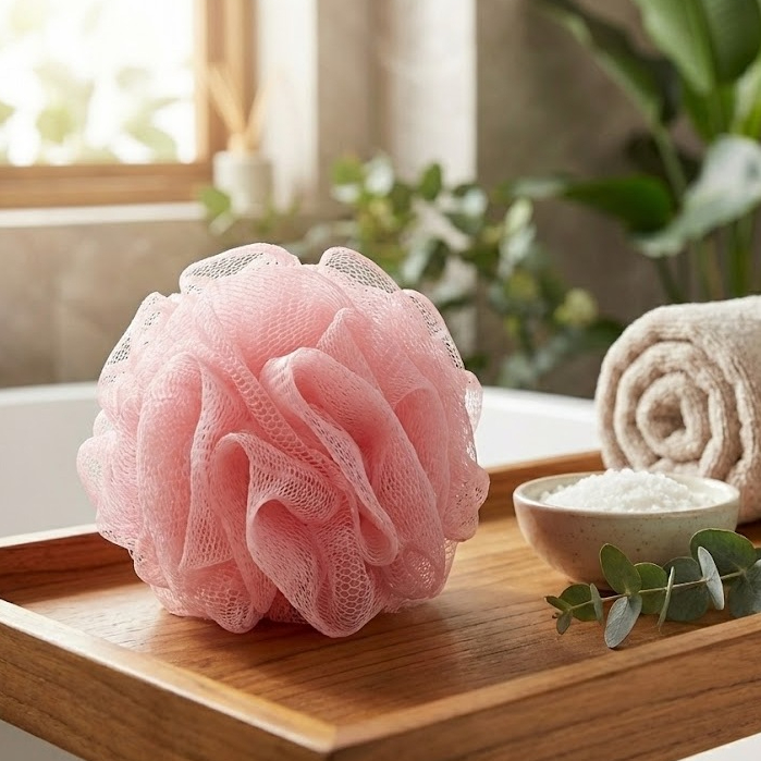 Esponja de Banho Flor Nylon Macia Colorida Feminina Masculina Higiene Diária Esfoliação Suave