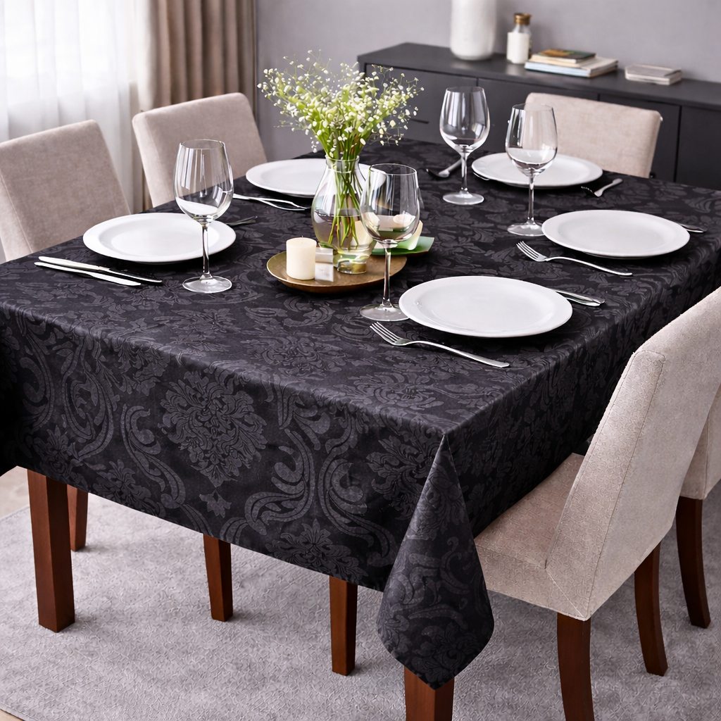 Toalha De Mesa Luxo Jacquard Tecido Grosso 4,6,8 Lugares Jacard em Oferta na Shopee