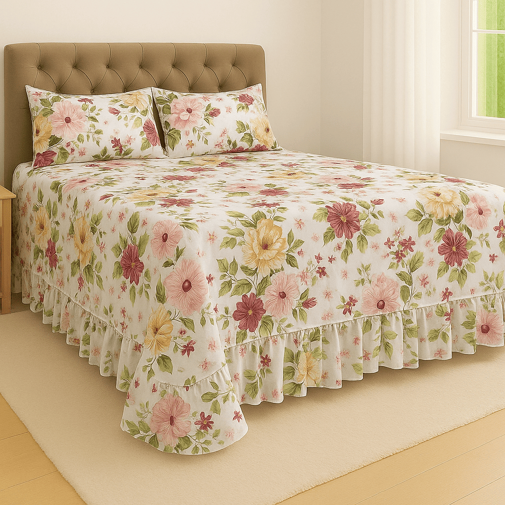 Cobre Leito Jogo de Cama Helena 3 Peças Com Toque de Algodão