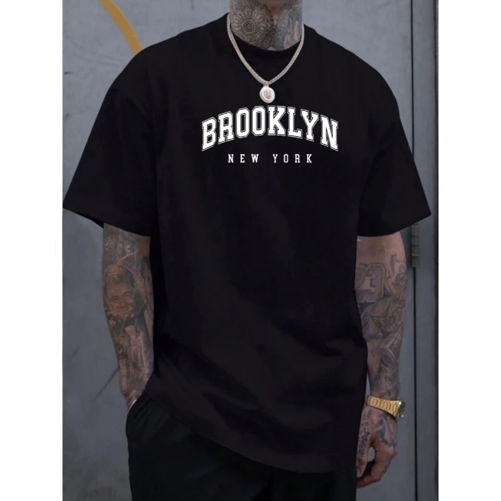 Camiseta Masculina Brooklyn, Estilo Urbano Streetwear Premium camisa 100% algodão camiseta masculina