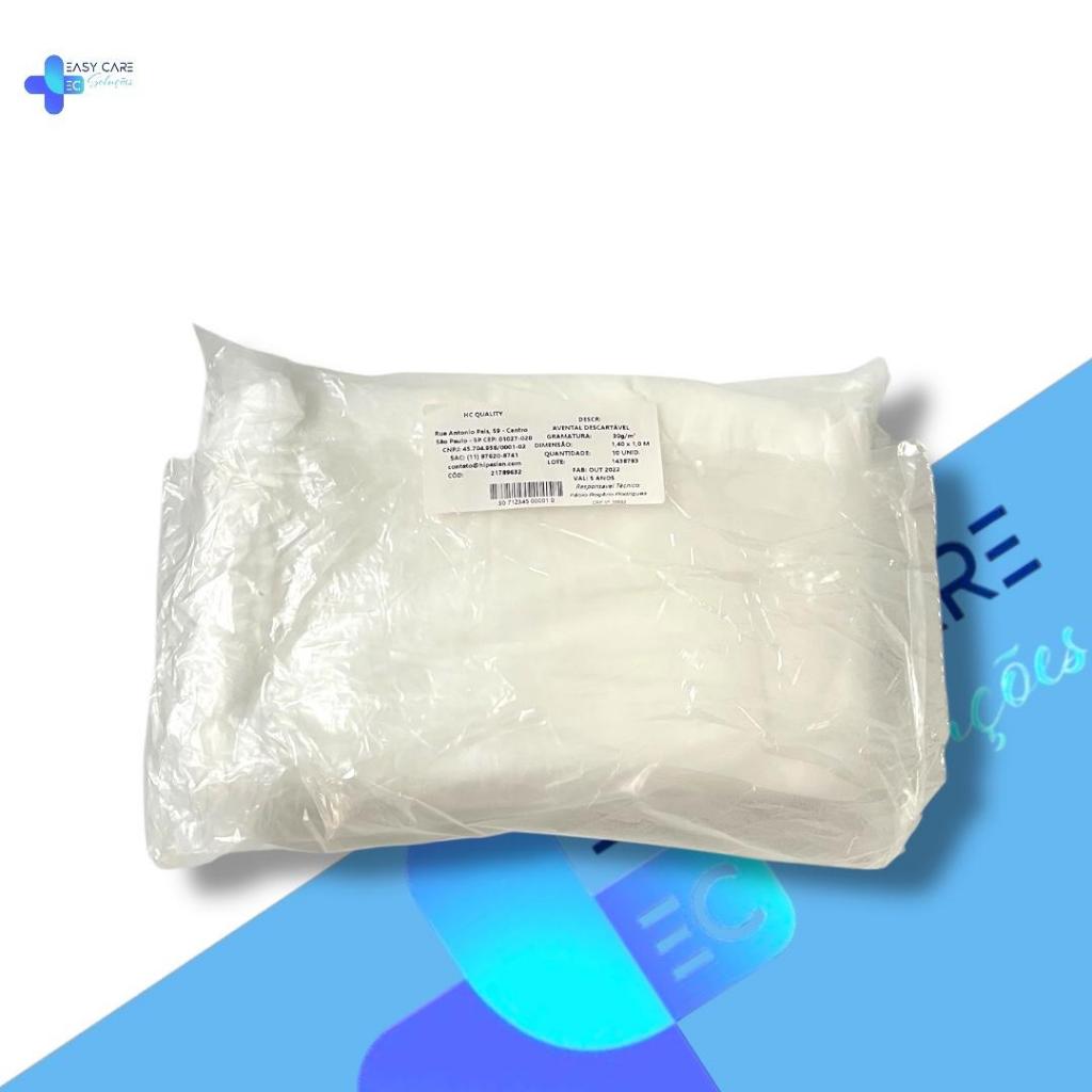 Avental TNT 30g Manga Longa Punho Elástico Easy Care 1,40x1m - HC Quality