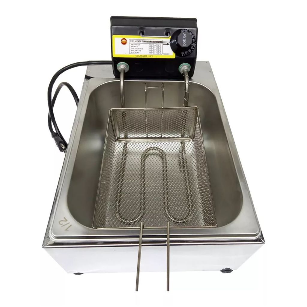 Fritadeira Elétrica Industrial 7L Inox Profissional com Termostato para Batata e Pastel em Oferta na Shopee