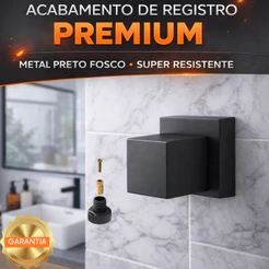 Acabamento Registro Deca / Docol – Metal Preto Fosco Premium • Alta Durabilidade