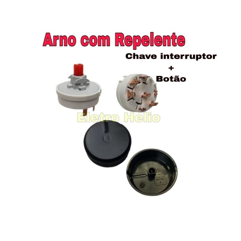 Chave Interruptor+Botão L/D Arno com Repelente