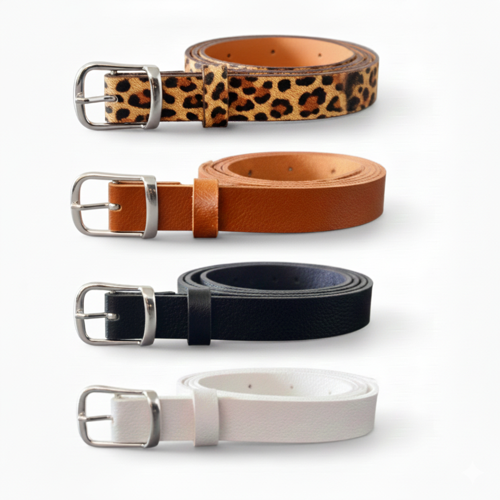 Kit 4 Cintos Feminino da Moda Fivela Básica Prata Entrega Rapida 2cm - Elicelia em Oferta na Shopee