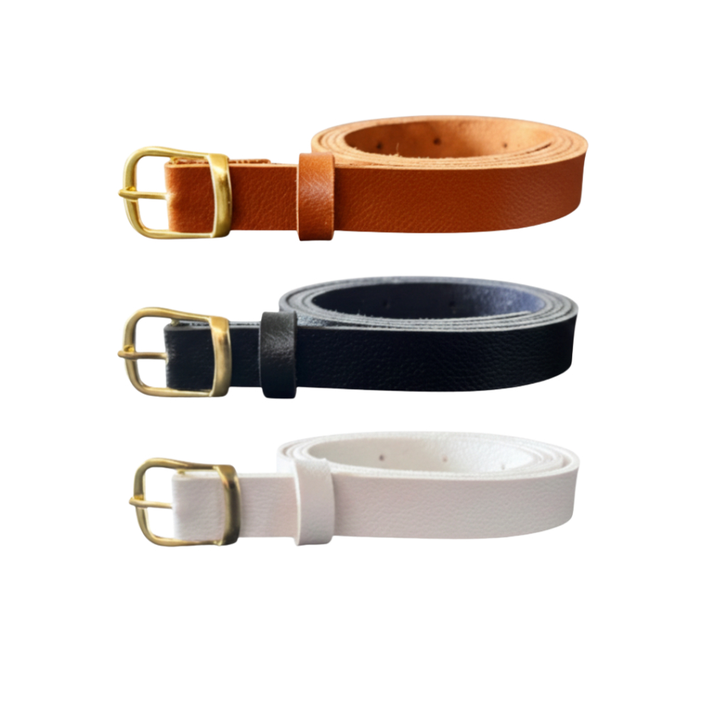 Kit 3 Cinto Feminino Couro Elegante com Fivela Dourada casual plus size - Vanusa