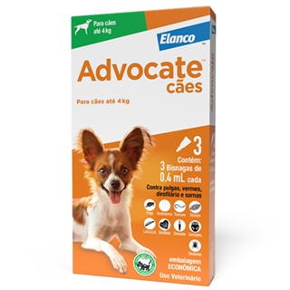 Antiparasitário para Pulga Elanco Advocate Cães de 0 a 4kg 3un em Oferta na Shopee