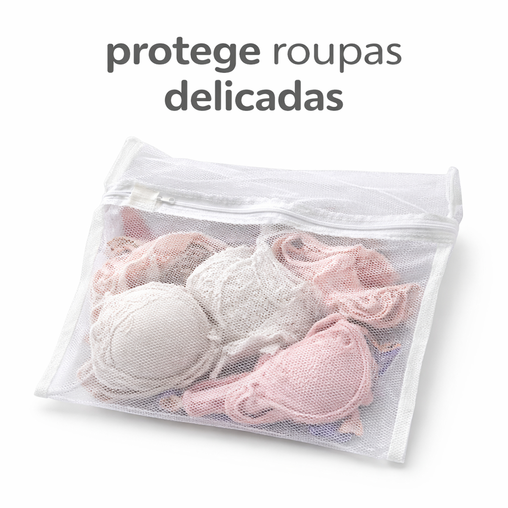 Saco para Lavar Roupas Delicadas Contêm 3 Saquinhos 35x45cm – Proteção Ideal para Peças Sensíveis
