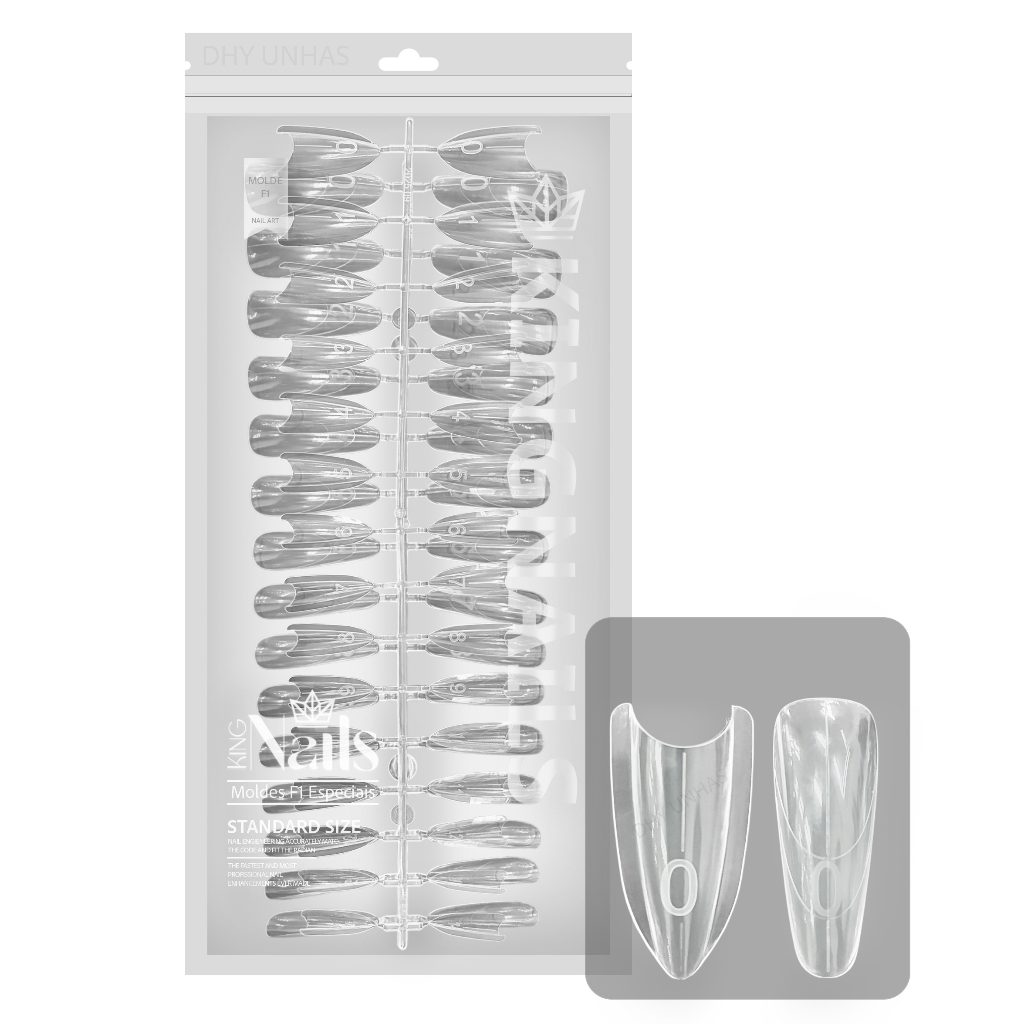 Molde F1 Duplo Griga King Nails Sanduíche 120 pçs - 0mm em Oferta na Shopee