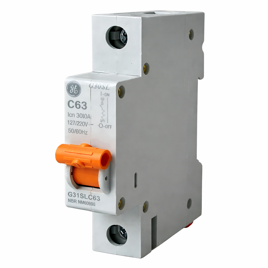 Disjuntor Unipolar Monofasico Din Ge 63 Amperes