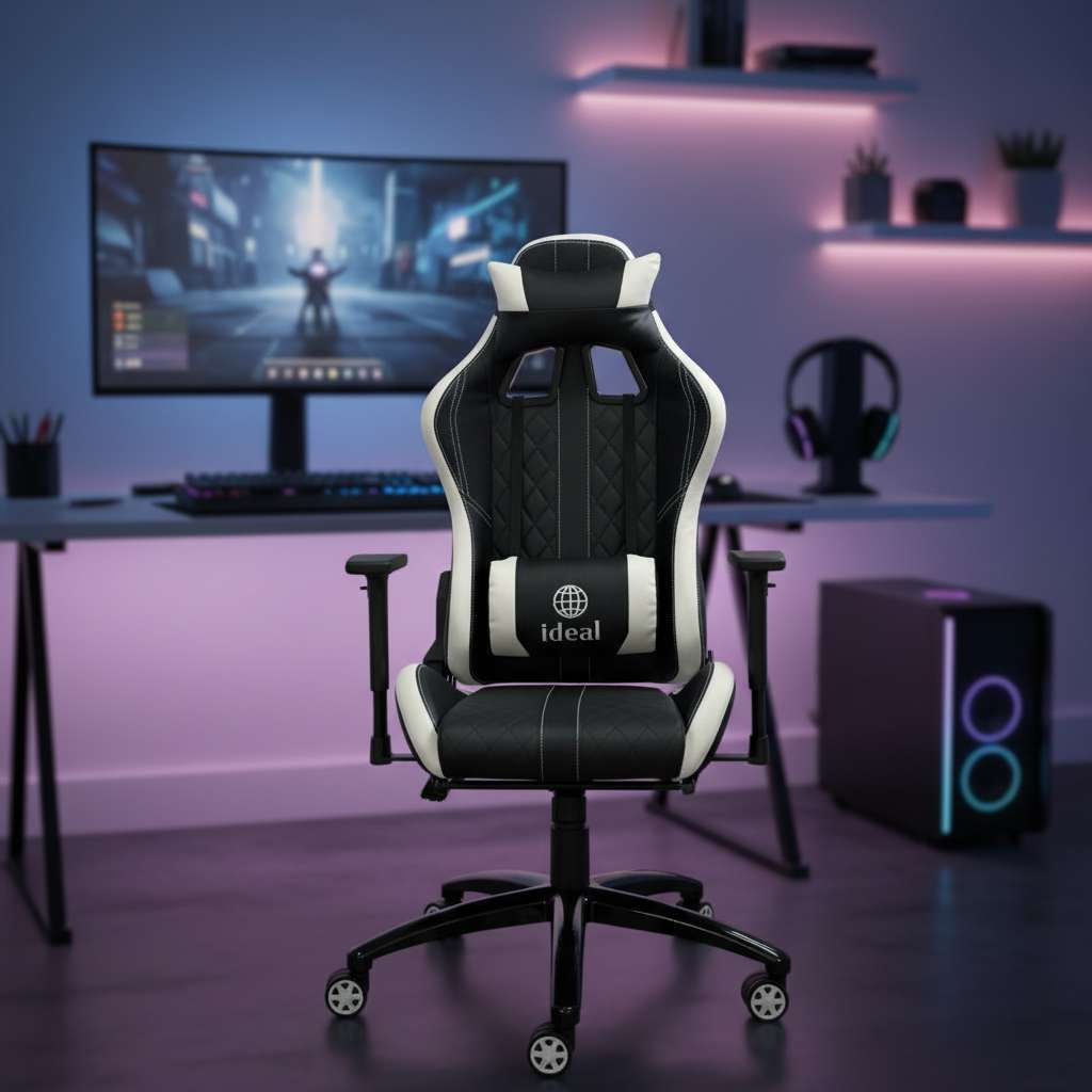 Cadeira gamer ergonômica ajustável com suporte lombar conforto para jogos e trabalho