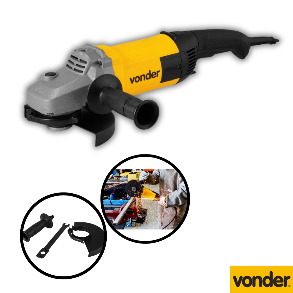 Esmerilhadeira Angular 2200W 7 Polegadas Eixo M14 EAV2200 Vonder