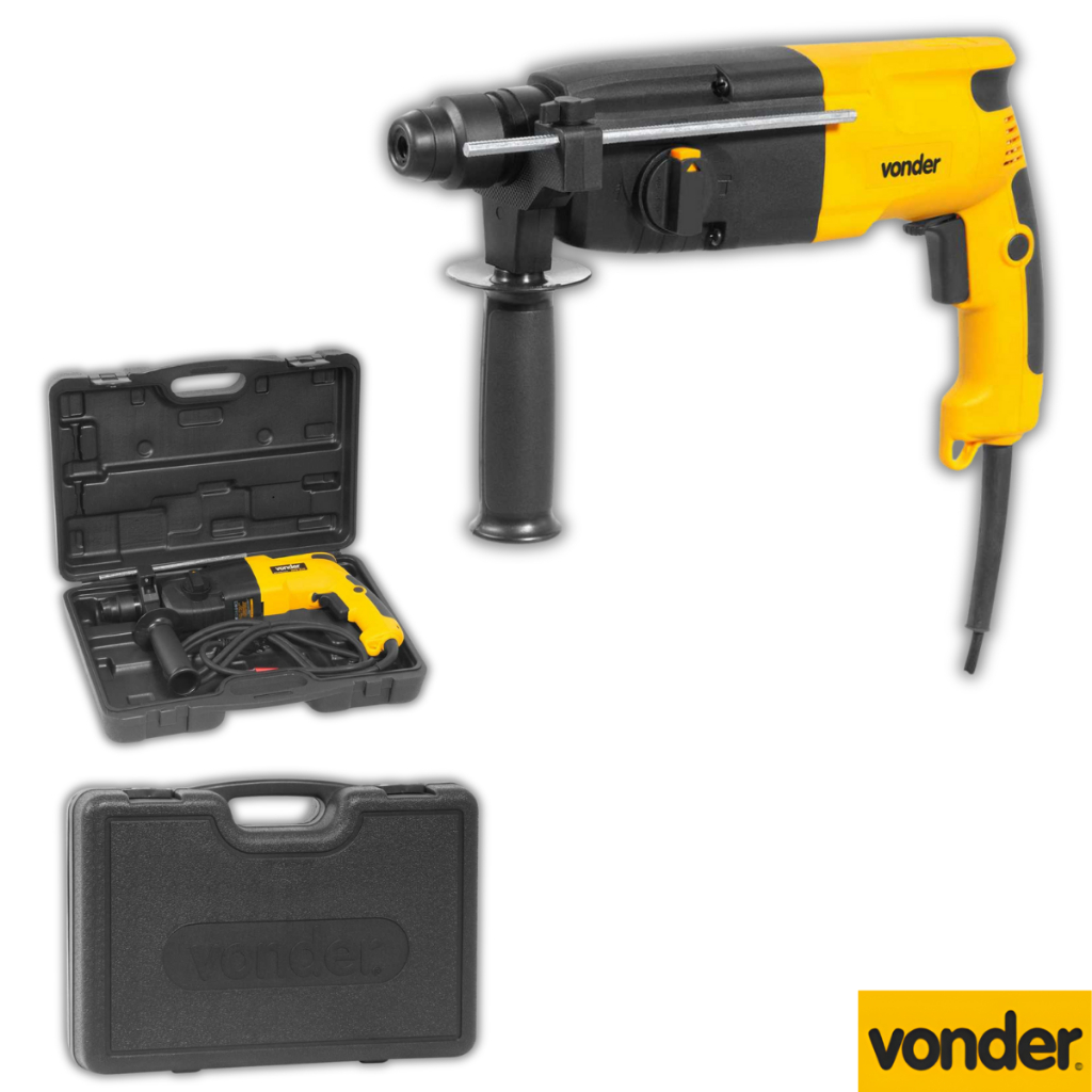 Imagem Martelete Rompedor Mpv620 Perfurador Vonder Com Maleta 620W 2,8J Punho Auxiliar