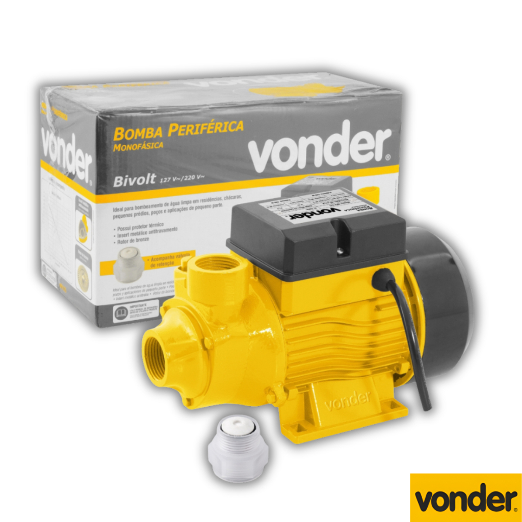 Bomba Periférica Vonder BPV375 1/2CV Bivolt Monofásica Profissional Residencial