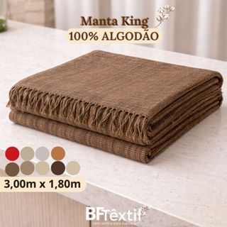 Manta Decorativa para Sofá King Gigante 3,00m x 1,80m 100% Algodão Várias Cores em Oferta na Shopee