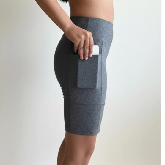 Short C/ Bolso Para Corrida, Caminhada Academia Feminino Compresão