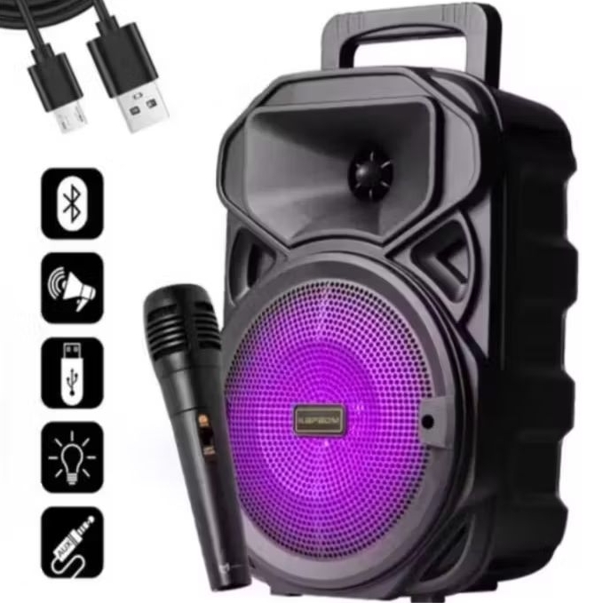 mega caixa de som potente amplificada com 100w com microfone Bluetooth Rádio Pendrive karaokê recarregável bivolt