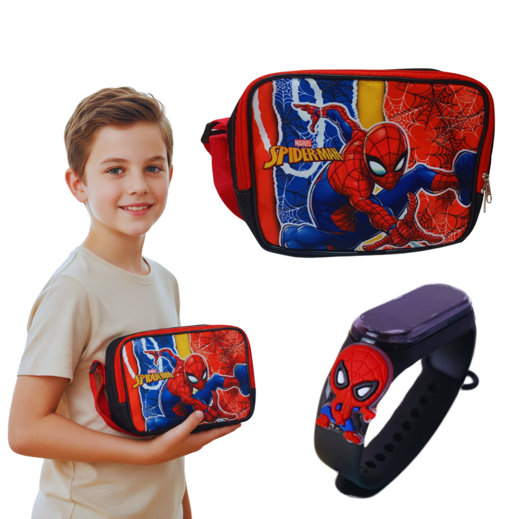 Homem Aranha - Conjunto Relógio Digital e Lancheira Térmica para Crianças Menino & Menina em Oferta na Shopee