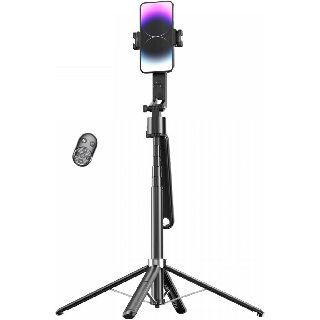 Tripé Selfie Stick Inteligente com Rastreamento Facial – Gimbal Automático p/ Celular Recarregável