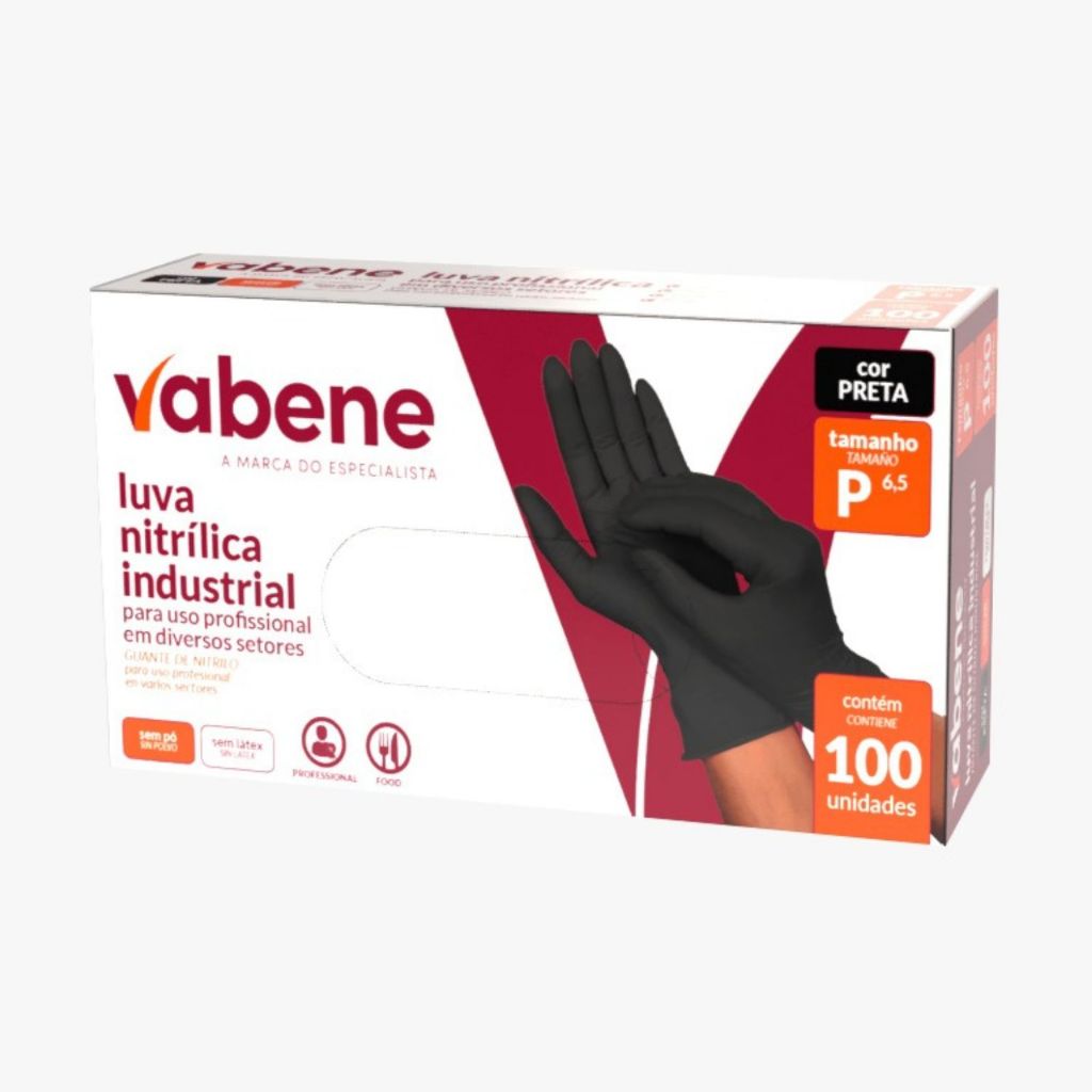 Luva Nitrílica Vabene Profissional 100 uni. Antiderrapante Descartável Sem Pó Tamanho P, M, G e GG em Oferta na Shopee
