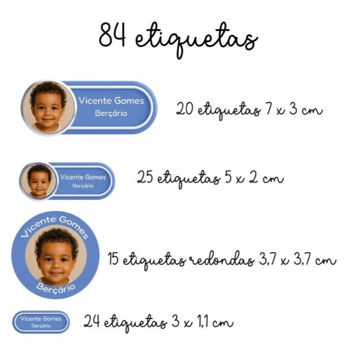 Etiqueta Escolar Personalizada | Etiqueta Foto | Material Escolar | Etiqueta Adesiva | Etiqueta Personalizada | Kit