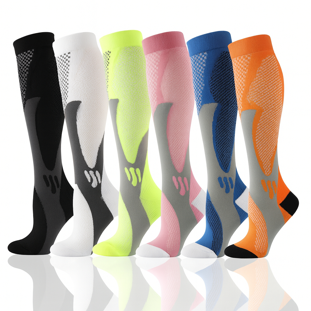 Meia de Compressão Unissex Masculino Feminino, Alto Esportiva, Corrida, Ciclismo, Alívio da Dor, Varizes, Lazer