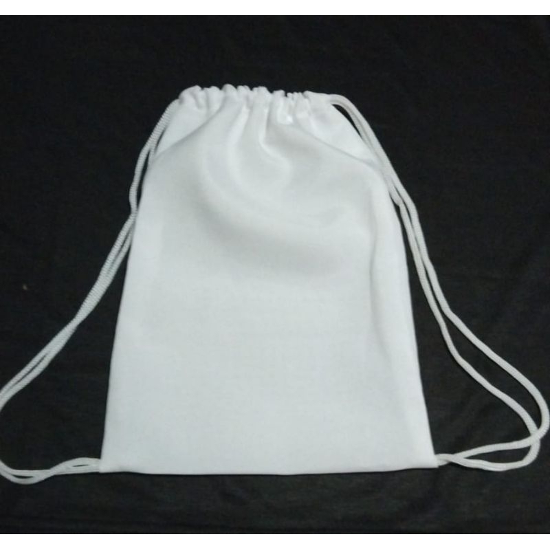 kit 40 mochila saco branca em oxford 100% poliéster 20x30