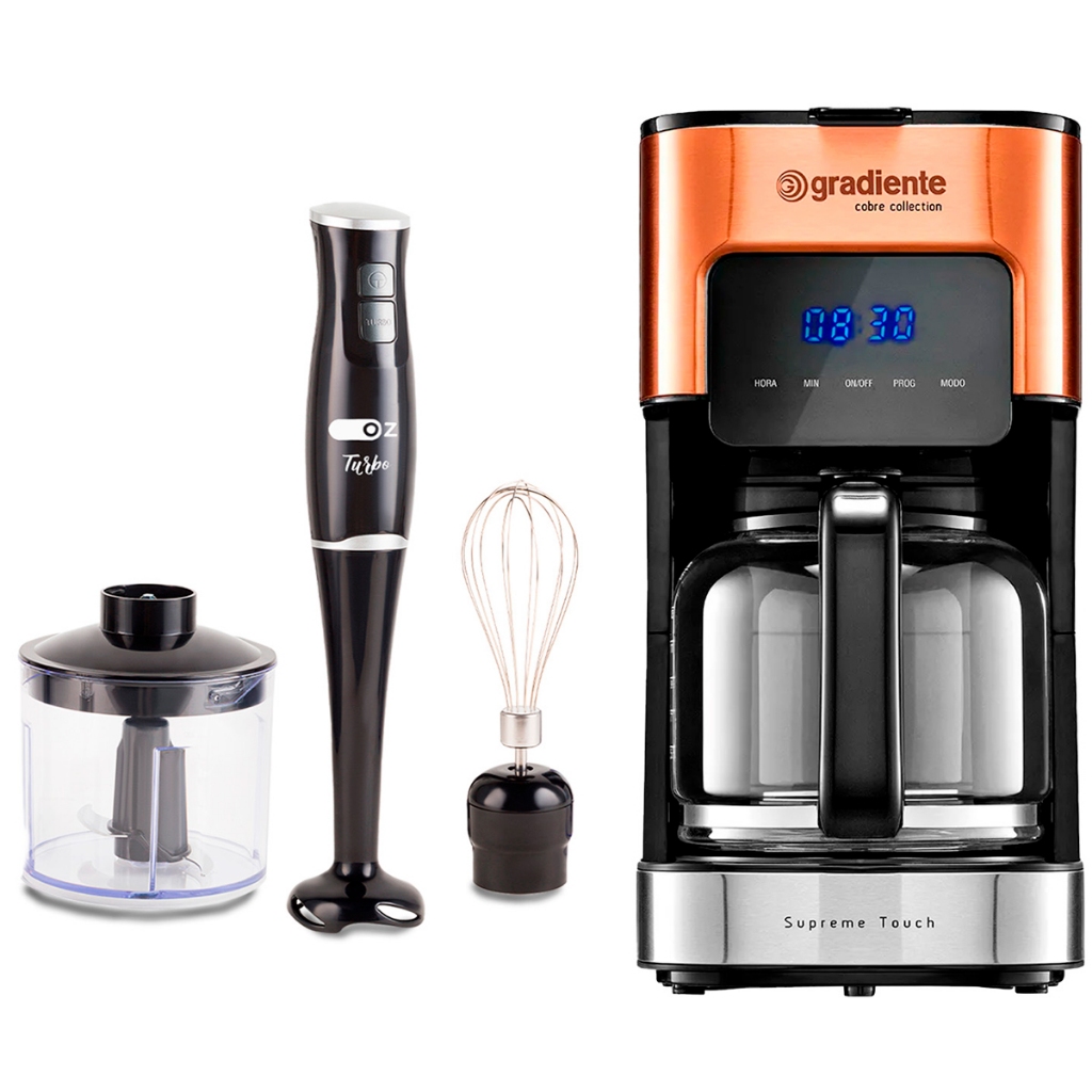 Cafeteira Gradiente Supreme Touch Pgca012 Pgca013 Automática Cobre De Filtro + Mixer Turbo em Oferta na Shopee