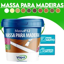 Massa Para Madeira F12 Viapol Vedar Calafetar Correção Cores Verniz Fácil Aplicação Tapar Resistente