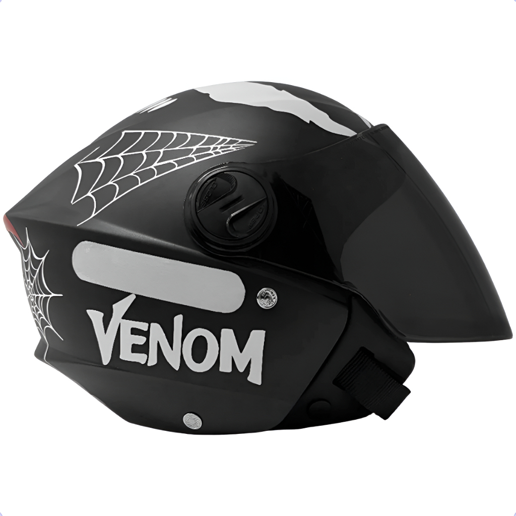 Capacete New Liberty Three Personalizado Venom Viseira Fume