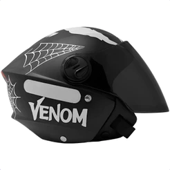 Capacete New Liberty Three Personalizado Venom Viseira Fume