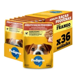 Ração Úmida Pedigree Sachê Frango ao Molho para Cães Adultos de Raças Pequenas - 36 Unid.