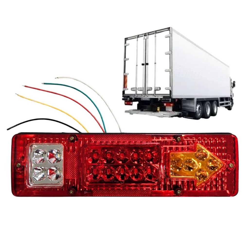 Lanterna Traseira LED Para Caminhão Ônibus Carreta Tratores Carretinhas Vermelha 12V/24V FLXLTRED em Oferta na Shopee