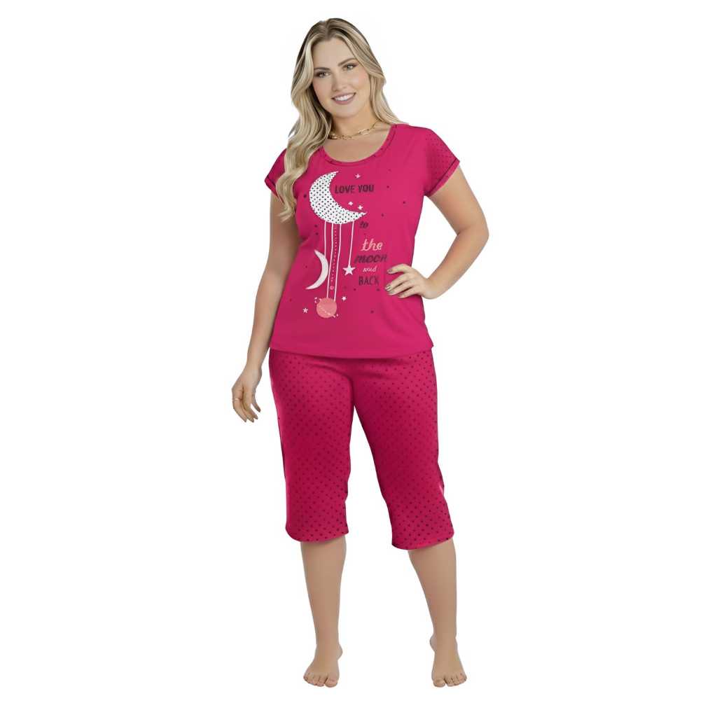 Pijama Pescador Feminino Camiseta Meia Manga Curta Bermuda em Oferta na Shopee