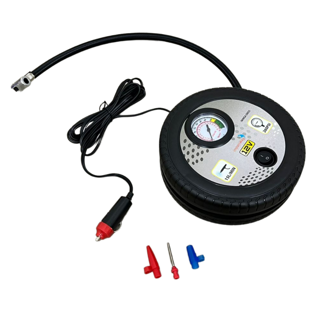 Mini Compressor de Ar Automotivo 12V com 3 Bicos Pneus e Infláveis Compacto e Potente