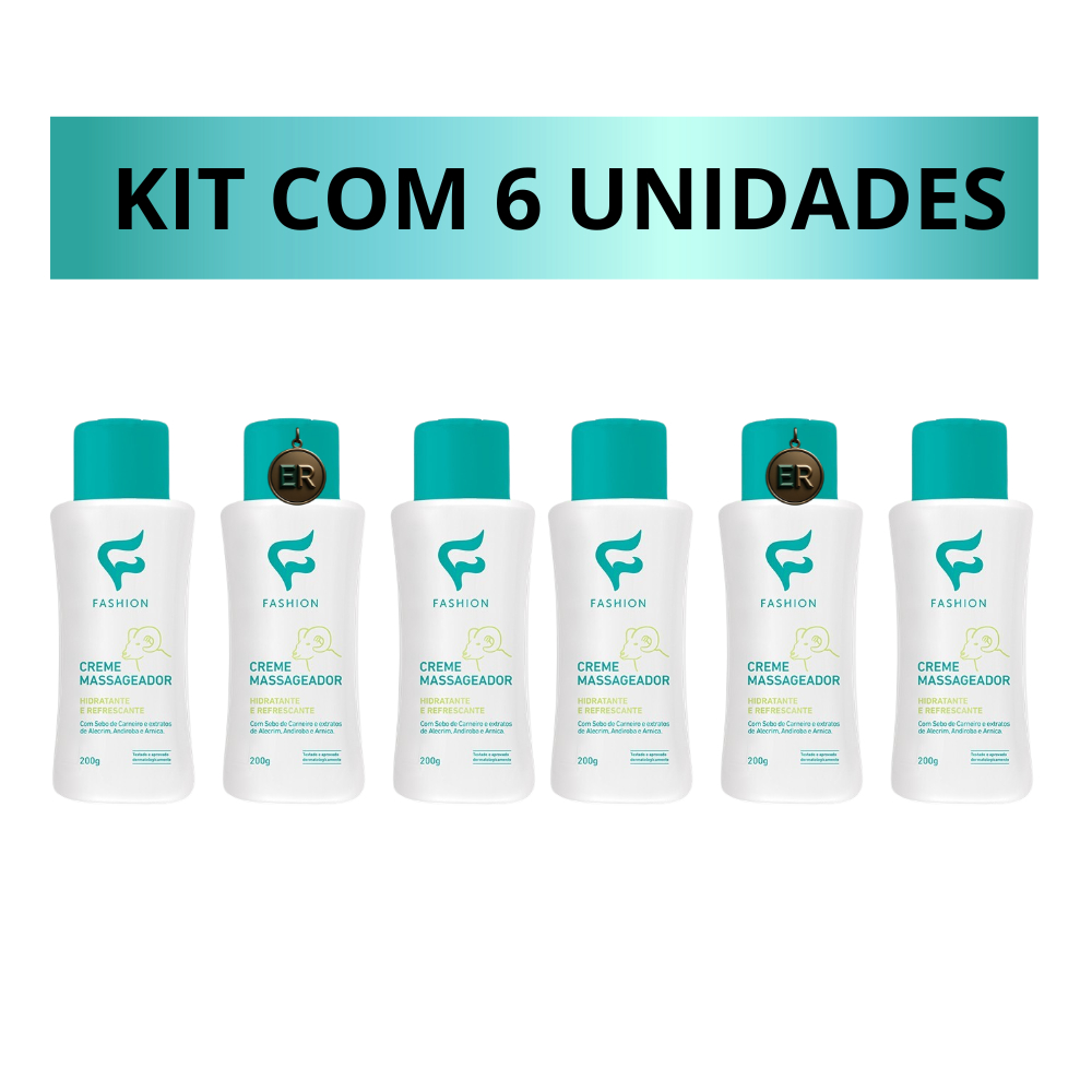 Kit 6 Creme Massageador para Alivio de Dores Musculares com Sebo de Carneiro e Extrato de Arnica