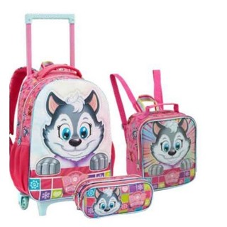 KIT MOCHILA 3PÇS ESCOLAR FEMININA INFANTIL RAINBOW - SEANITE - SORVETE- ARCO IRIS - FROZEN- LOL - UNICORNIO -SEANITE
