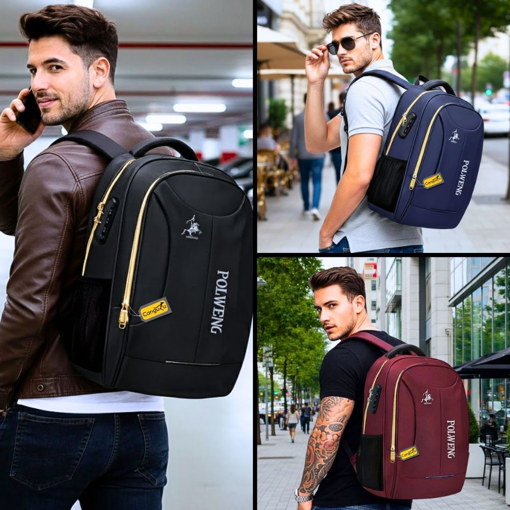 Mochila Reforçada Notebook Masculina Feminina Com Cadeado Saída USB/FONE Faculdade Trabalho Escolar