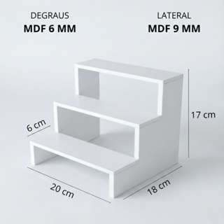 Escadinha Expositor 3 Andares Para Mesa Festa Doces Salgados Lembrancinhas MDF Resistente em Oferta na Shopee