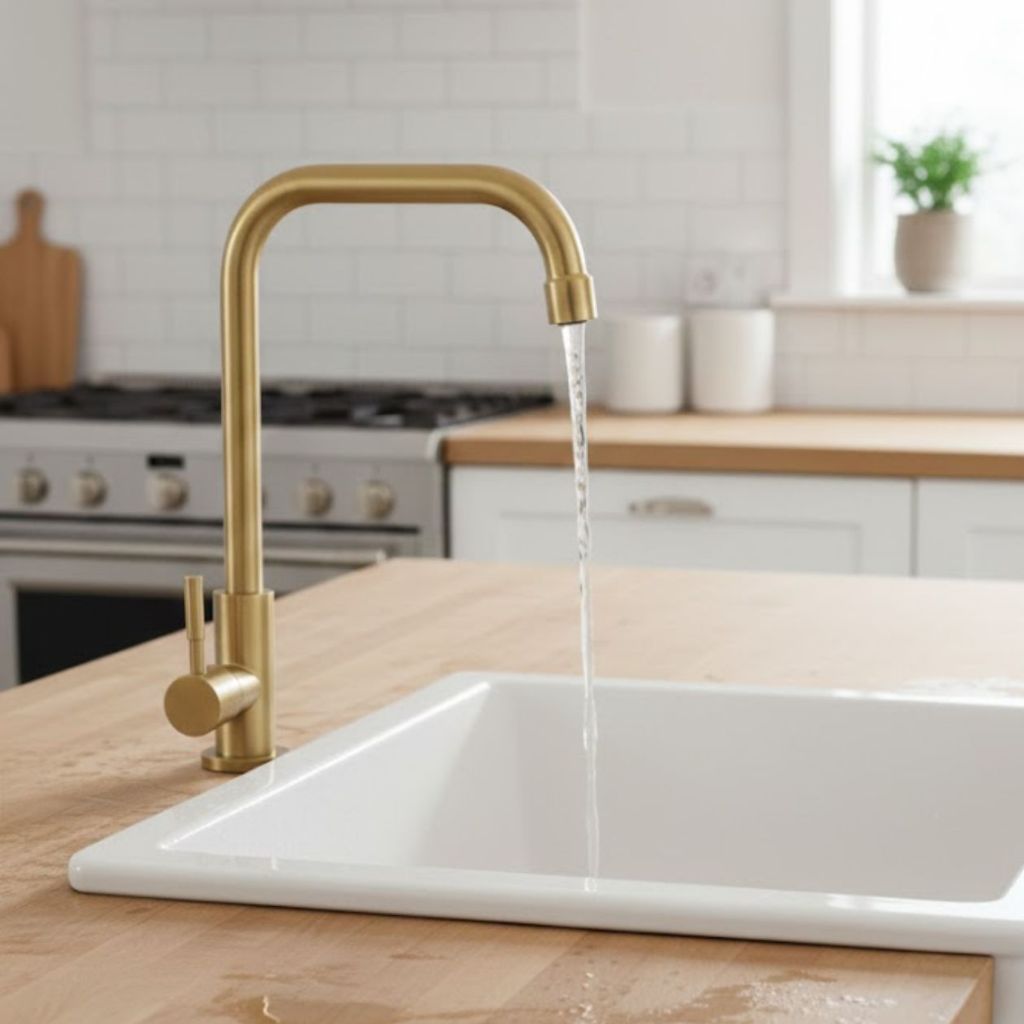 🏆Torneira Dourada Cozinha Banheiro Bancada Giratória 360º Alta Fosco Água Fria Aço Inoxidável em Oferta na Shopee