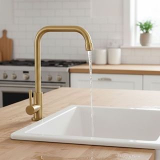 🏆Torneira Dourada Cozinha Banheiro Bancada Giratória 360º Alta Fosco Água Fria Aço Inoxidável em Oferta na Shopee