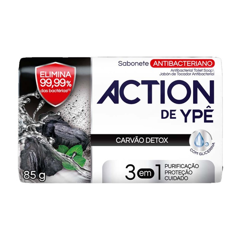 Kit 12 Sabonetes Ypê 85g – Karité e Flor de Amêndoas ou Carvão Detox Action 3 em 1